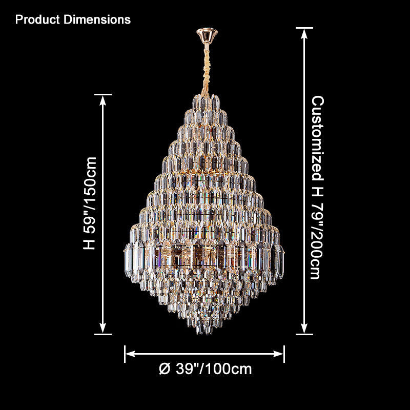 Merlin Tiered taper Crystal Foyer Chandelier