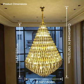 Merlin Tiered taper Crystal Foyer Chandelier