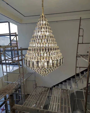 Merlin Tiered taper Crystal Foyer Chandelier