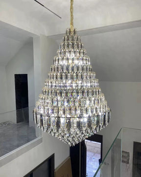Merlin Tiered taper Crystal Foyer Chandelier
