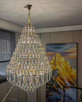 Merlin Tiered taper Crystal Foyer Chandelier
