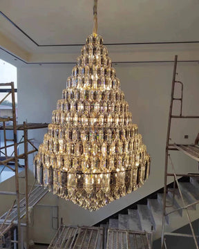 Merlin Tiered taper Crystal Foyer Chandelier