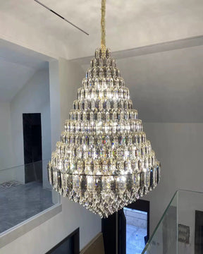 Merlin Tiered taper Crystal Foyer Chandelier