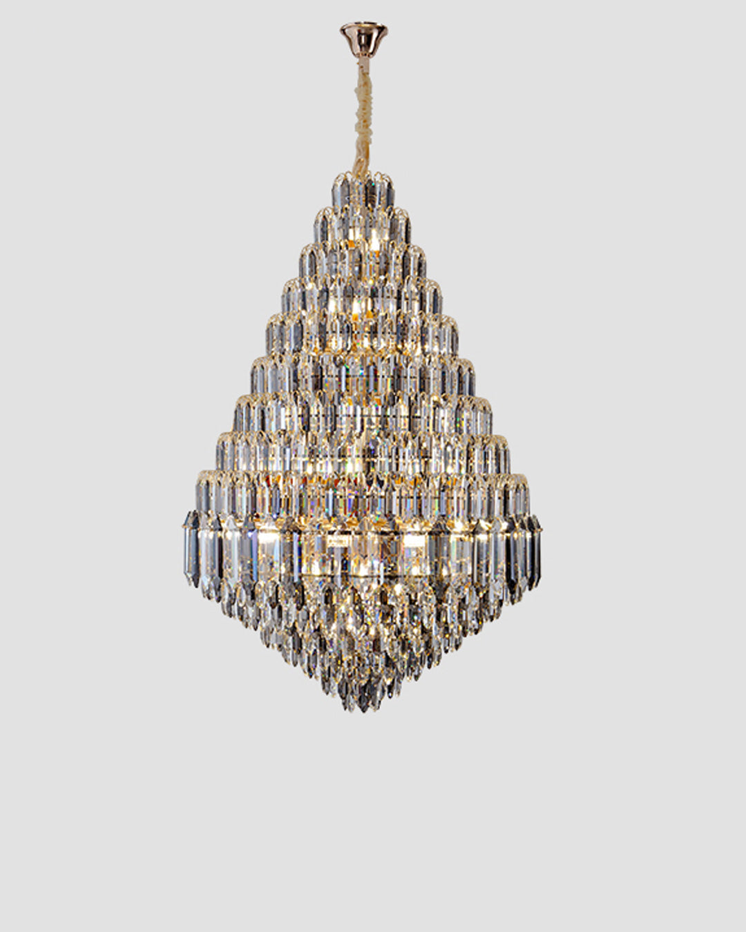 Merlin Tiered taper Crystal Foyer Chandelier
