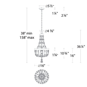 Merlinlamps S2816 Bali 16" LED Pendant