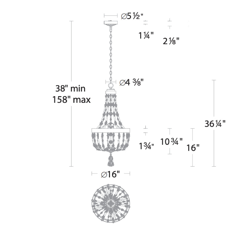Merlinlamps S2816 Bali 16" LED Pendant