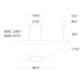 Merlinlamps S3548 Soleil 1-lt 47" LED Island Light