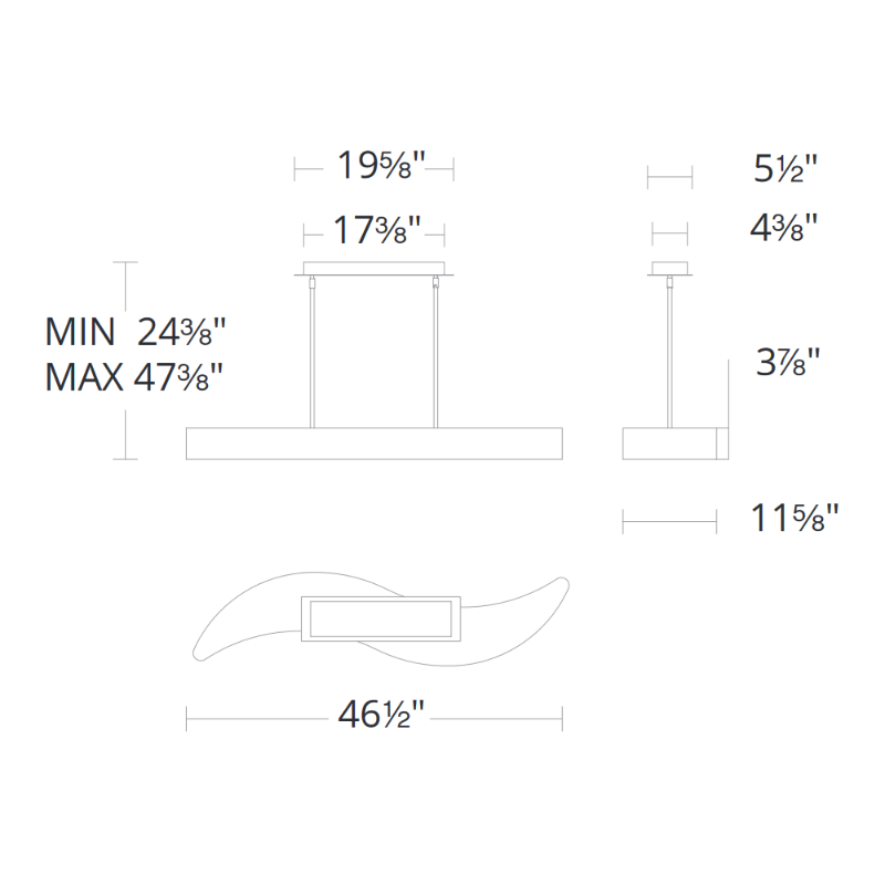 Merlinlamps S3548 Soleil 1-lt 47" LED Island Light