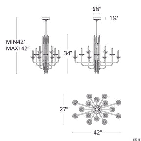 Merlinlamps S5716 Calliope 42" LED Chandelier