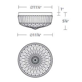Merlinlamps S6812 Regina 1-lt 12" LED Flush Mount