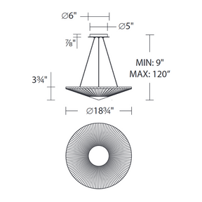 Merlinlamps S7219 Origami 1-lt 19" LED Pendant