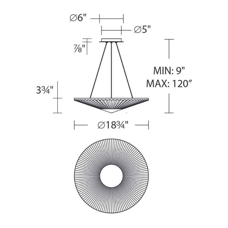 Merlinlamps S7219 Origami 1-lt 19" LED Pendant