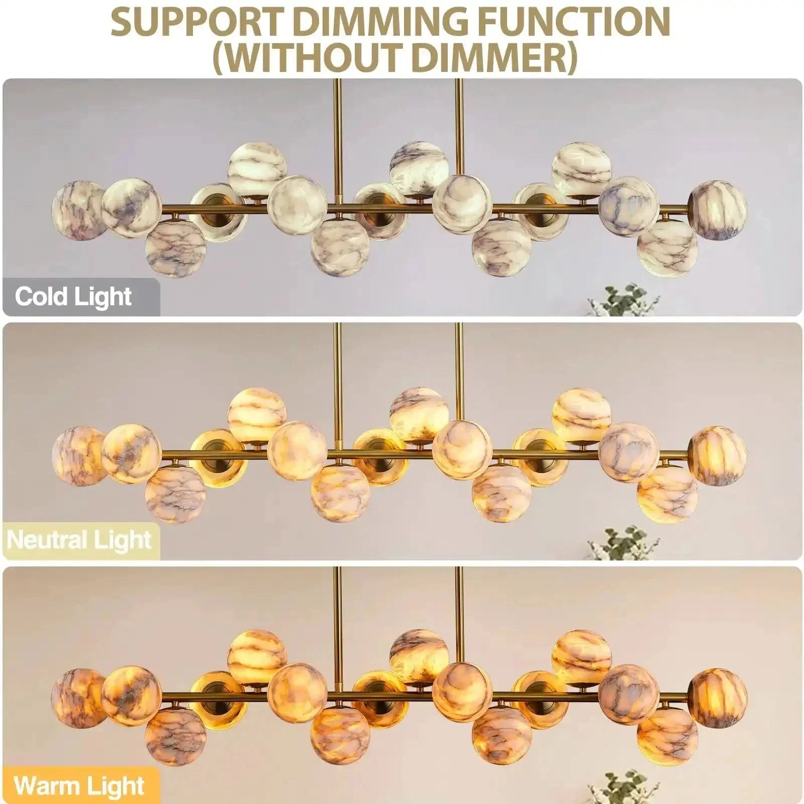 Mid Century Modern Sputnik 12 Light Gold Alabaster Globe Chandelier - D800Blushlighting