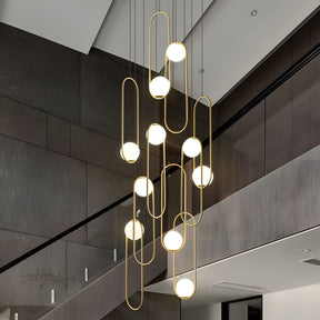 Mila Chandelier-Lighting-Blushlighting-Round-10 Lights ( ∅ 31.5" × H 177" )-Gold-Blushlighting