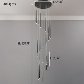 Minimalism Black Metal Ceiling Pendant Lighting Fixture For Staircase in Gold/ Black Finish