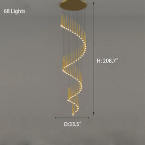 Minimalism Black Metal Ceiling Pendant Lighting Fixture For Staircase in Gold/ Black Finish