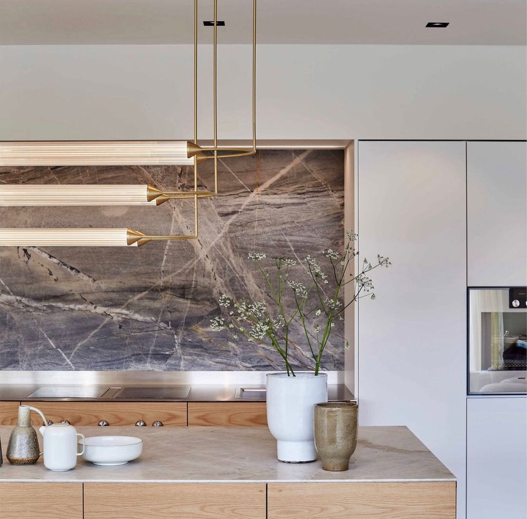 Minimalism Brass Ellipse Horizontal LED Chandelier for Kitchen Island/Dining Room