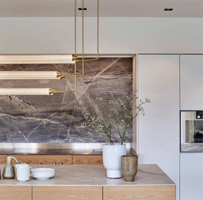 Minimalism Brass Ellipse Horizontal LED Chandelier for Kitchen Island/Dining Room