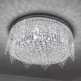 Minimalist Light Luxury Flush Mount Round Crystal Chandelier