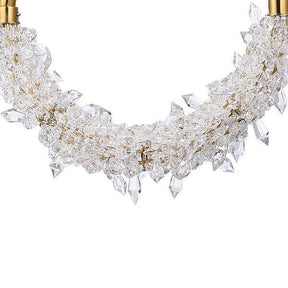 Modern Art Creative Ring Crystal Pendant Light Gold/Chrome Entryway/Bedside Light Fixture