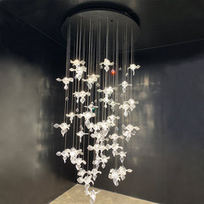 Modern Art Design Propeller-like Crystal Chandelier for Staircase/Villa/Foyer/High-ceiling Space