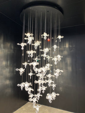 Modern Art Design Propeller-like Crystal Chandelier for Staircase/Villa/Foyer/High-ceiling Space