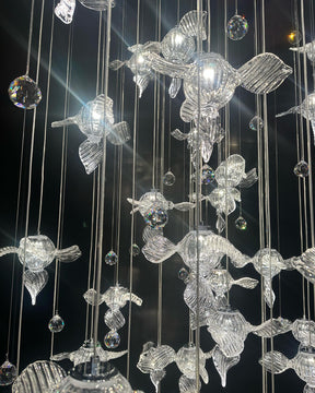 Modern Art Design Propeller-like Crystal Chandelier for Staircase/Villa/Foyer/High-ceiling Space