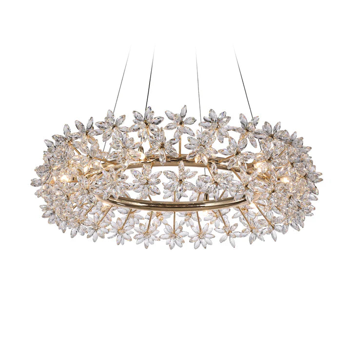 Modern Art Design Round Crystal Flower Chandelier for Bedroom/Living Room