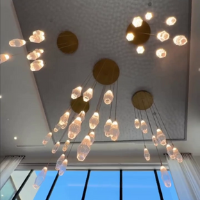 Modern Artisan Crafted Geometric Optic Glass Pendant for Staircase/Foyer/Entryway/Hallway