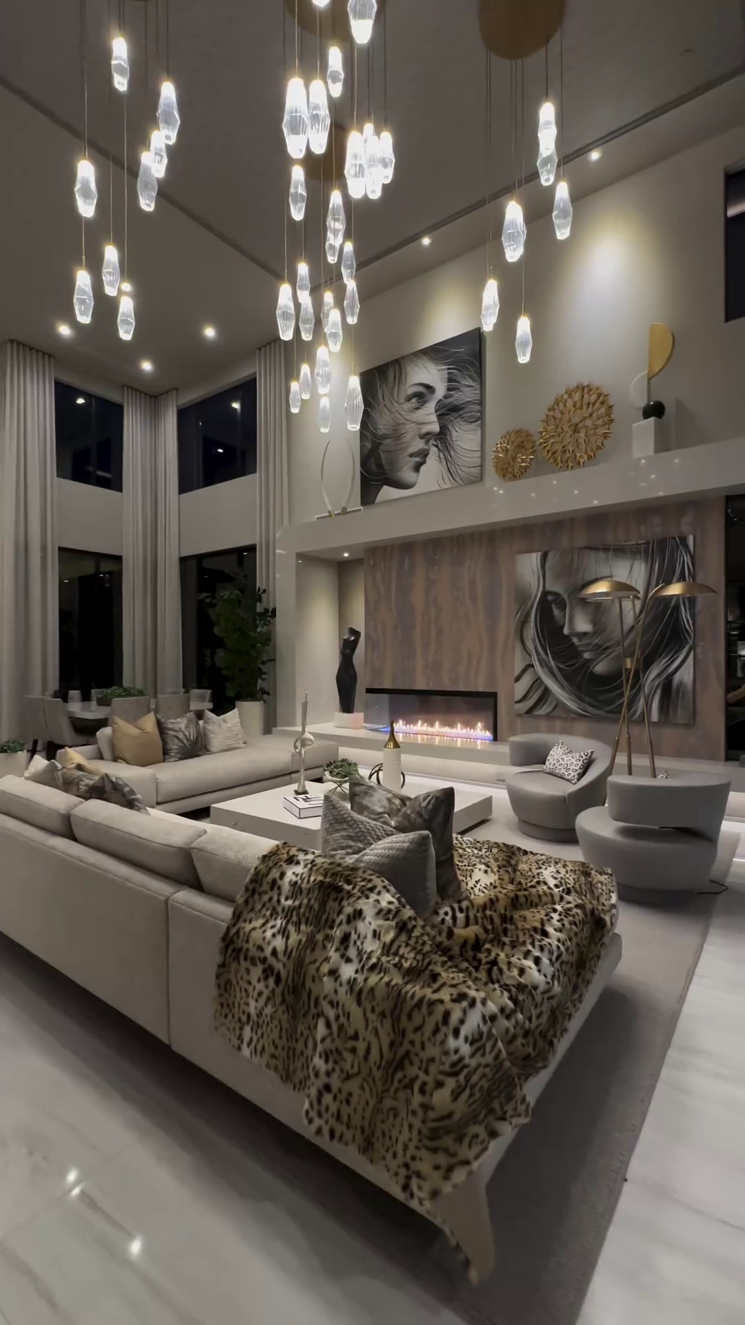 Modern Artisan Crafted Geometric Optic Glass Pendant for Staircase/Foyer/Entryway/Hallway