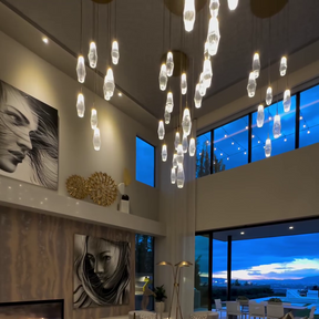 Modern Artisan Crafted Geometric Optic Glass Pendant for Staircase/Foyer/Entryway/Hallway