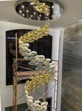 Modern Artistic Unique Golden Dragon Egg Chandelier for Staircase/ Sales Center/ Hotel