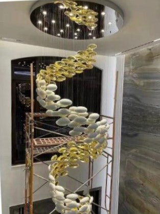 Modern Artistic Unique Golden Dragon Egg Chandelier for Staircase/ Sales Center/ Hotel