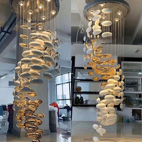 Modern Artistic Unique Golden Dragon Egg Chandelier for Staircase/ Sales Center/ Hotel