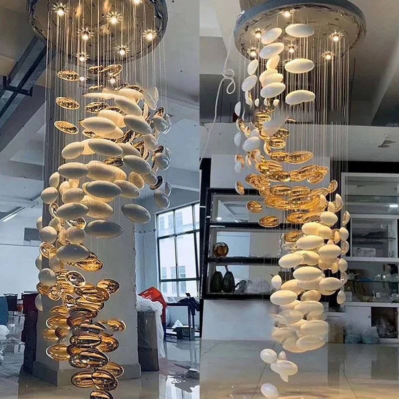 Modern Artistic Unique Golden Dragon Egg Chandelier for Staircase/ Sales Center/ Hotel