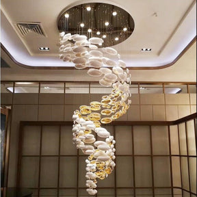 Modern Artistic Unique Golden Dragon Egg Chandelier for Staircase/ Sales Center/ Hotel
