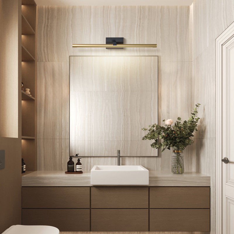 Modern Brass LED Wall-Mounted Vanity Light for Bathroom Mirrors