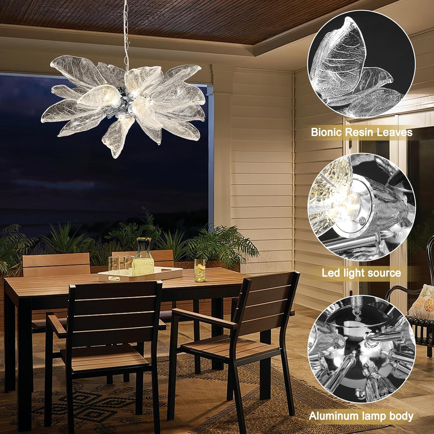 Modern Chandeliers for Dining Room D23'' Leaf Chandelier Light Fixture
