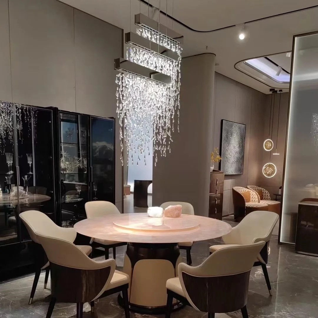 Modern Creative Waterfall Tassel Crystal Chandelier for Dining Room/Kitchen Island