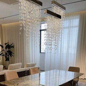 Modern Creative Waterfall Tassel Crystal Chandelier for Dining Room/Kitchen Island