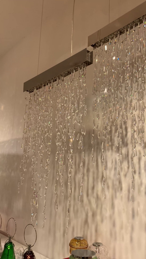 Modern Creative Waterfall Tassel Crystal Chandelier for Dining Room/Kitchen Island