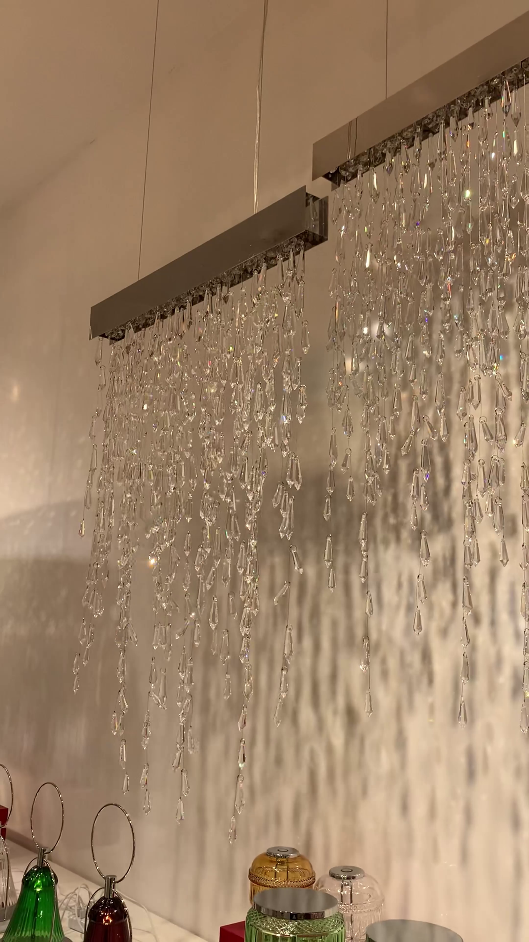 Modern Creative Waterfall Tassel Crystal Chandelier for Dining Room/Kitchen Island