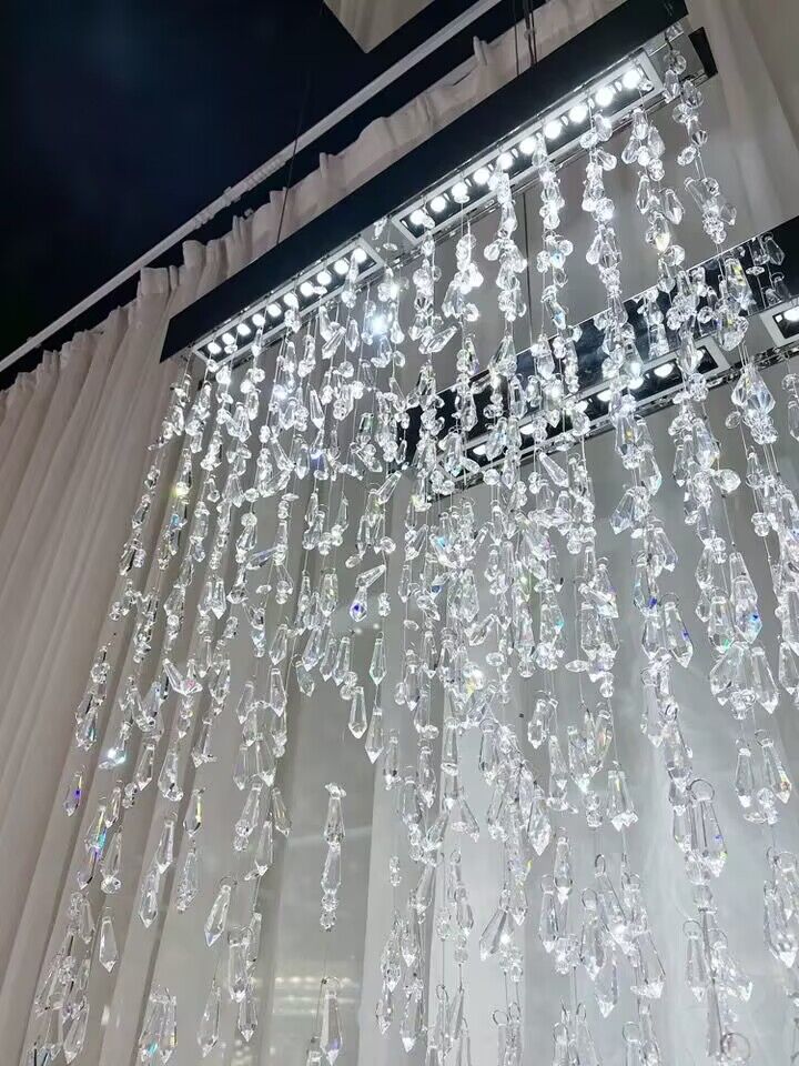 Modern Creative Waterfall Tassel Crystal Chandelier for Dining Room/Kitchen Island