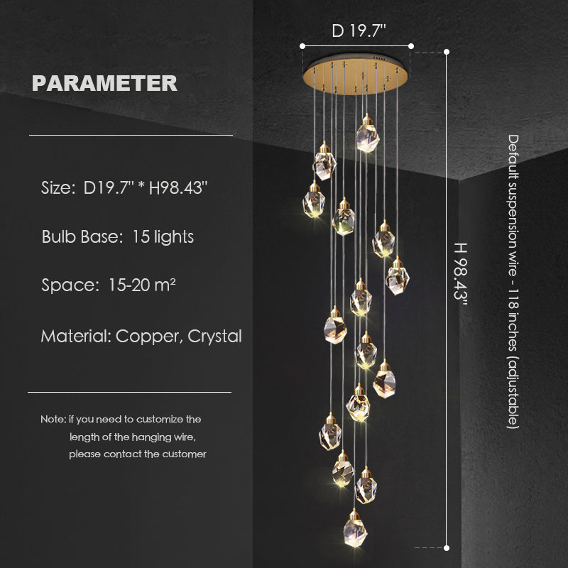 Modern Crystal Chandelier Foyer Living Room Droplight Hall Decoration Lights