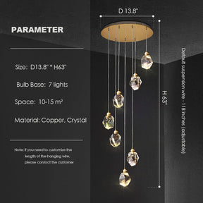 Modern Crystal Chandelier Foyer Living Room Droplight Hall Decoration Lights