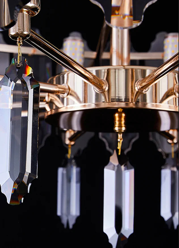 Modern Gold Elegant Transparent Crystal Chandelier Suit for Dining/Living Room, detail