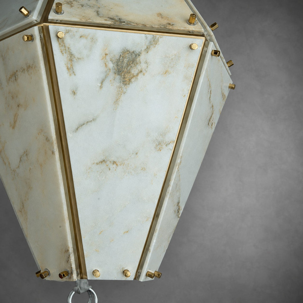 Modern Faceted Green Jade Luxury stone Lantern Chandelier