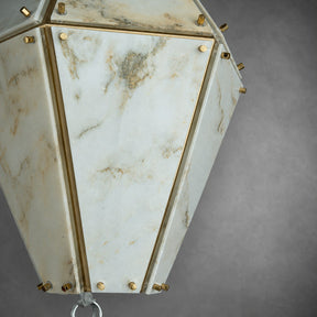 Modern Faceted Green Jade Luxury stone Lantern Chandelier