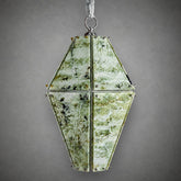 Modern Faceted Green Jade Luxury stone Lantern Chandelier