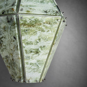 Modern Faceted Green Jade Luxury stone Lantern Chandelier